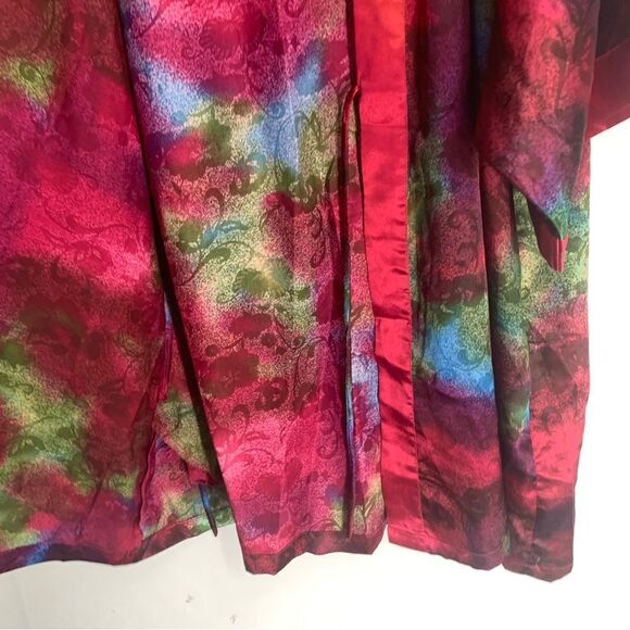 Contessa Di Roma Size 2X T-Rex Multicolor S/S Open Front Sash Tie Robe - Picture 2 of 9